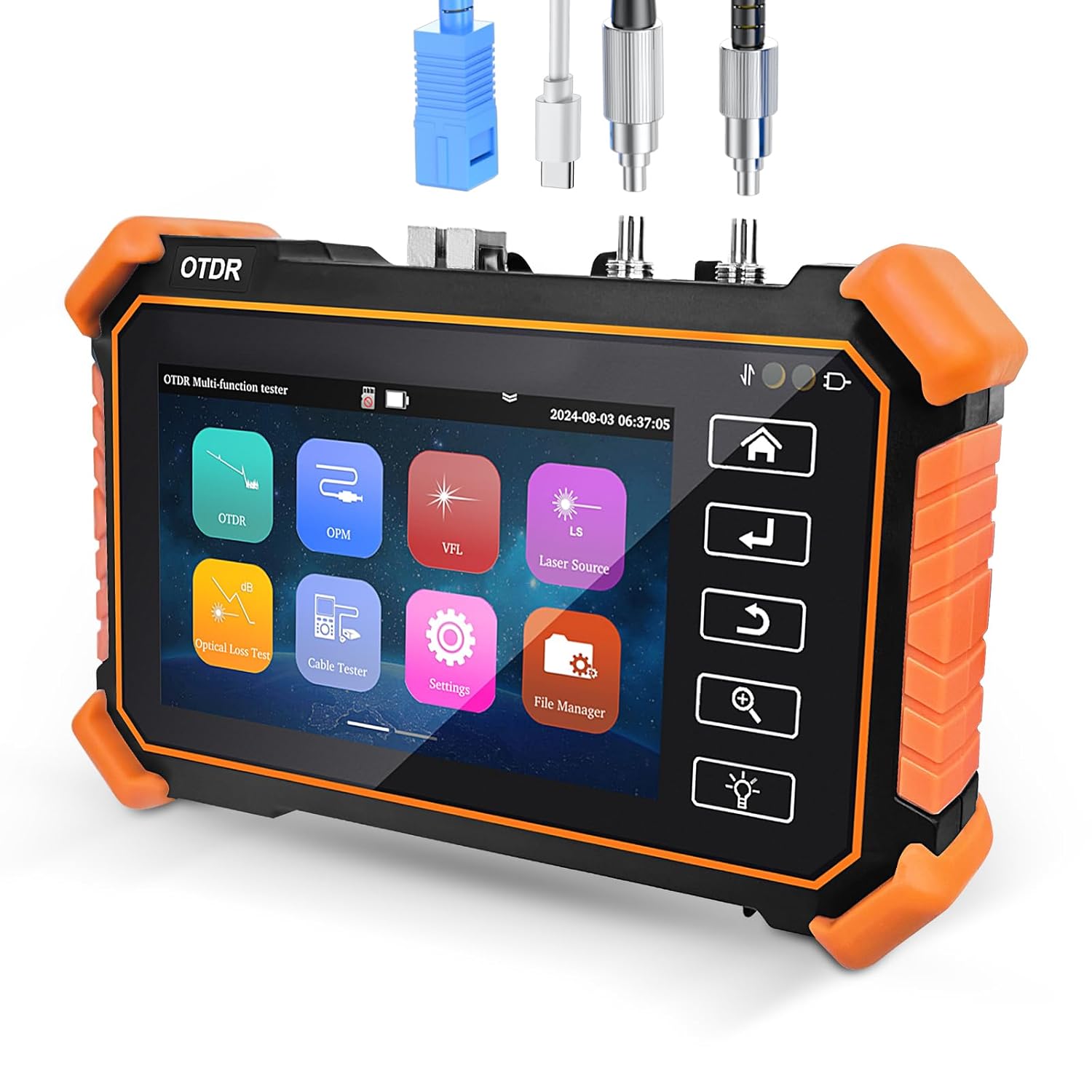 New Upgraded OTDR Optical Fiber Tester, Fiber Network Tester Support Event Map Optical Power Meter OLS(Loss Test) VFL LS(Light Source) Length Ping POE Test, IP Scan RJ45 Network Tools