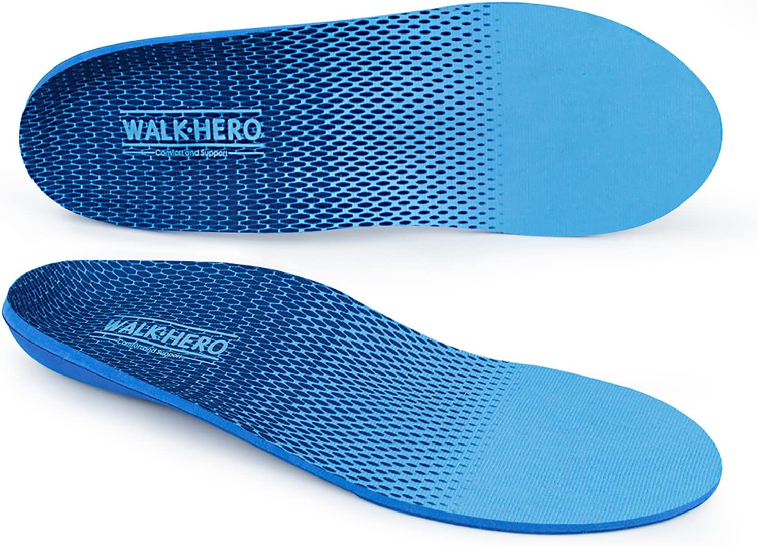 WalkHero Plantar Fasciitis Insoles, Arch Support Inserts for Pain Relief