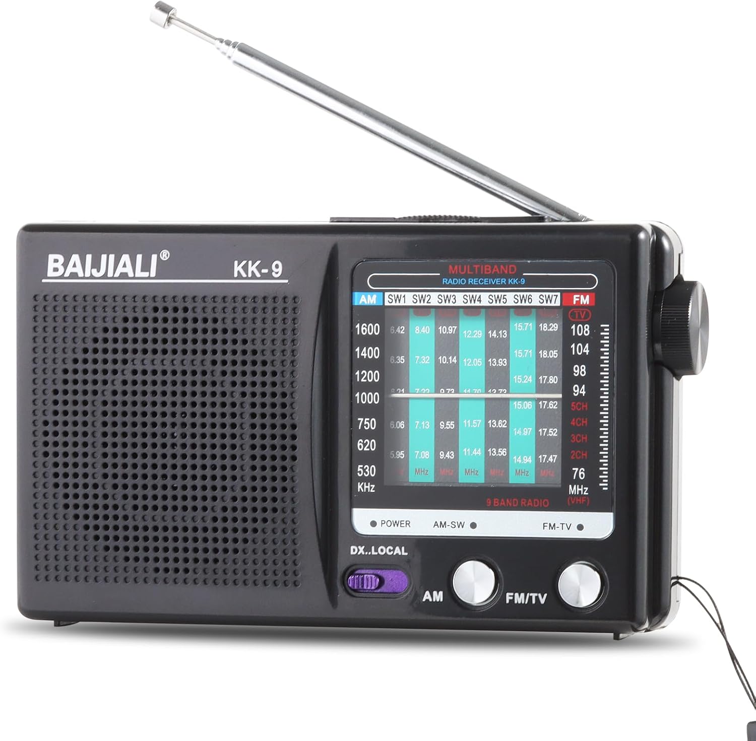BAIJIALI AM FM Portable Radio with Headphone Jack - Battery Operated Transistor Radio for Seniors, Easy to Use Compact Design for Home, Outdoor & Emergency - Ideal Gift for Elderly (BLJ-KK9)