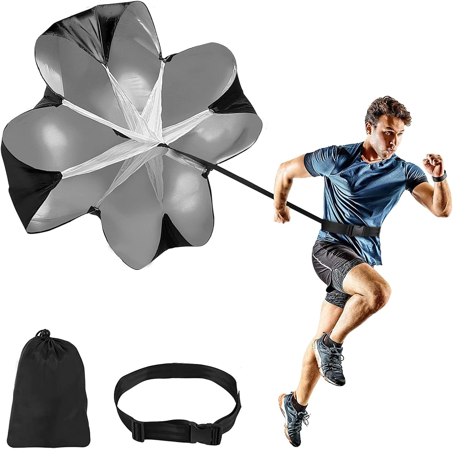 Newthinking Running Speed Training Parachute, Sprint Chute Resistance Umbrella with Adjustable Strap, Fitness Strength Training for Youth and Adults