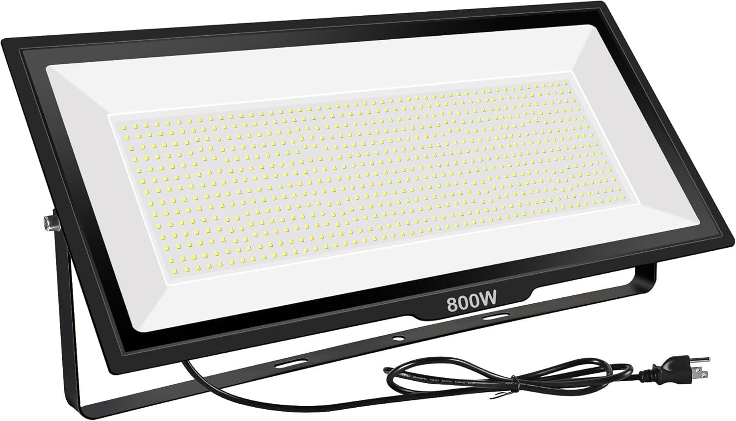 800W LED Flood Light, Outdoor Waterproof IP66 with Plug, 6000K Daylight White Super Bright Security Floodlight for Yard, Garden, Garages