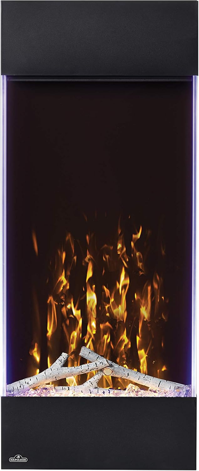 Napoleon Allure 38 inch Vertical Wall Mount Electric Fireplace - Black, NEFVC38H