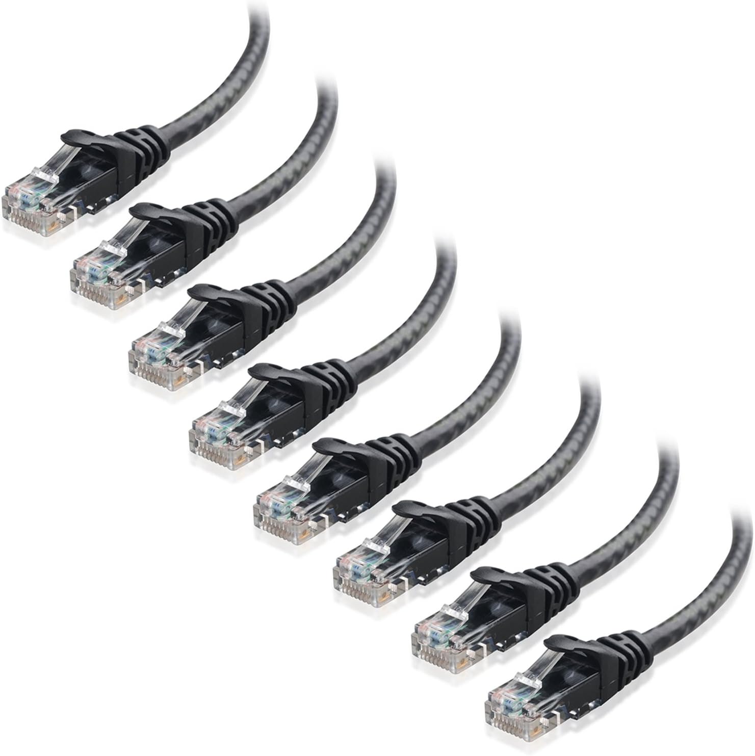 Cable Matters 8-Pack Snagless Short Cat 5e Ethernet Cable 5 ft (Cat 5 Ethernet Cable, Cat5e Cable, Cat 5e Cable, Cat5 Ethernet Cable, Internet Cable, Network Cable) in Black