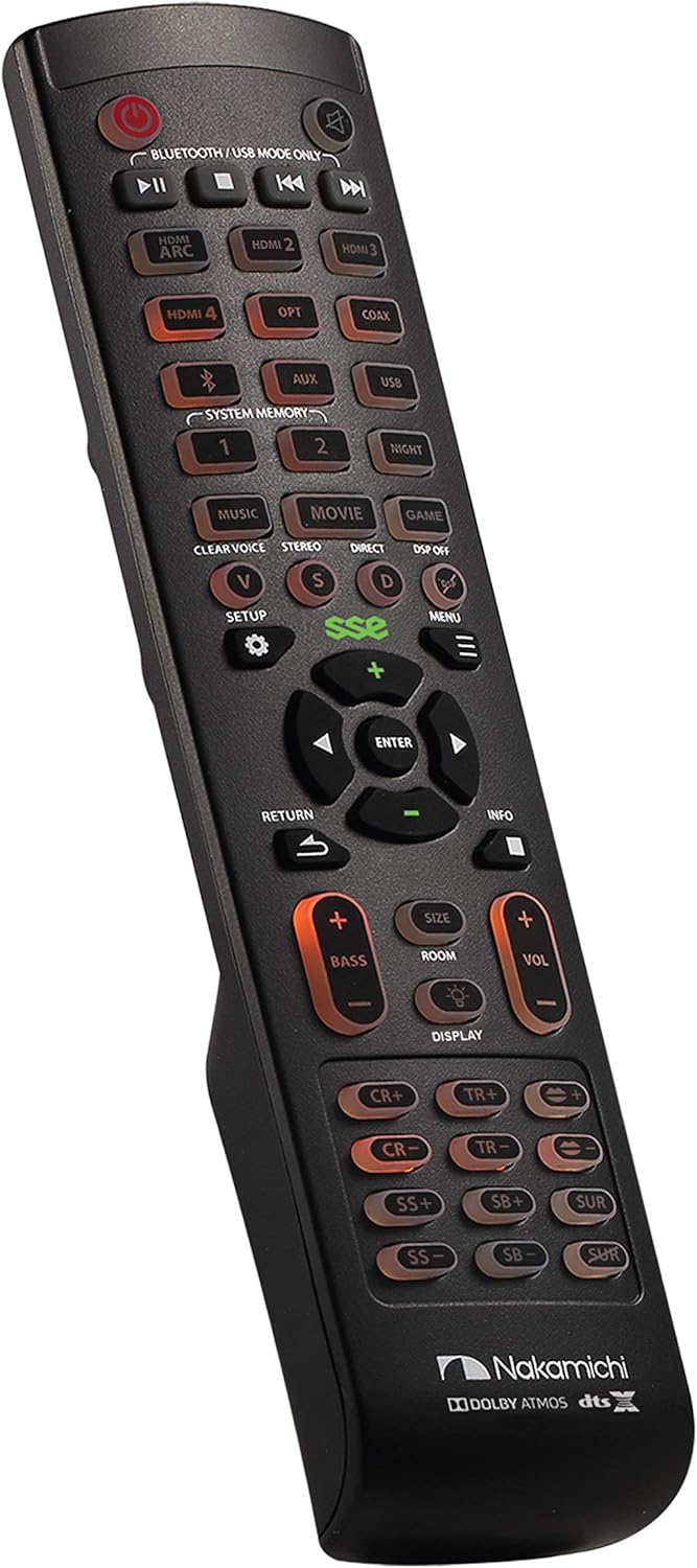 Nakamichi Shockwafe 7.1 7.2 9.2 DTS-X/Atmos Soundbar Remote. Does not Work w Other Models (Shockwafe SSE Series)