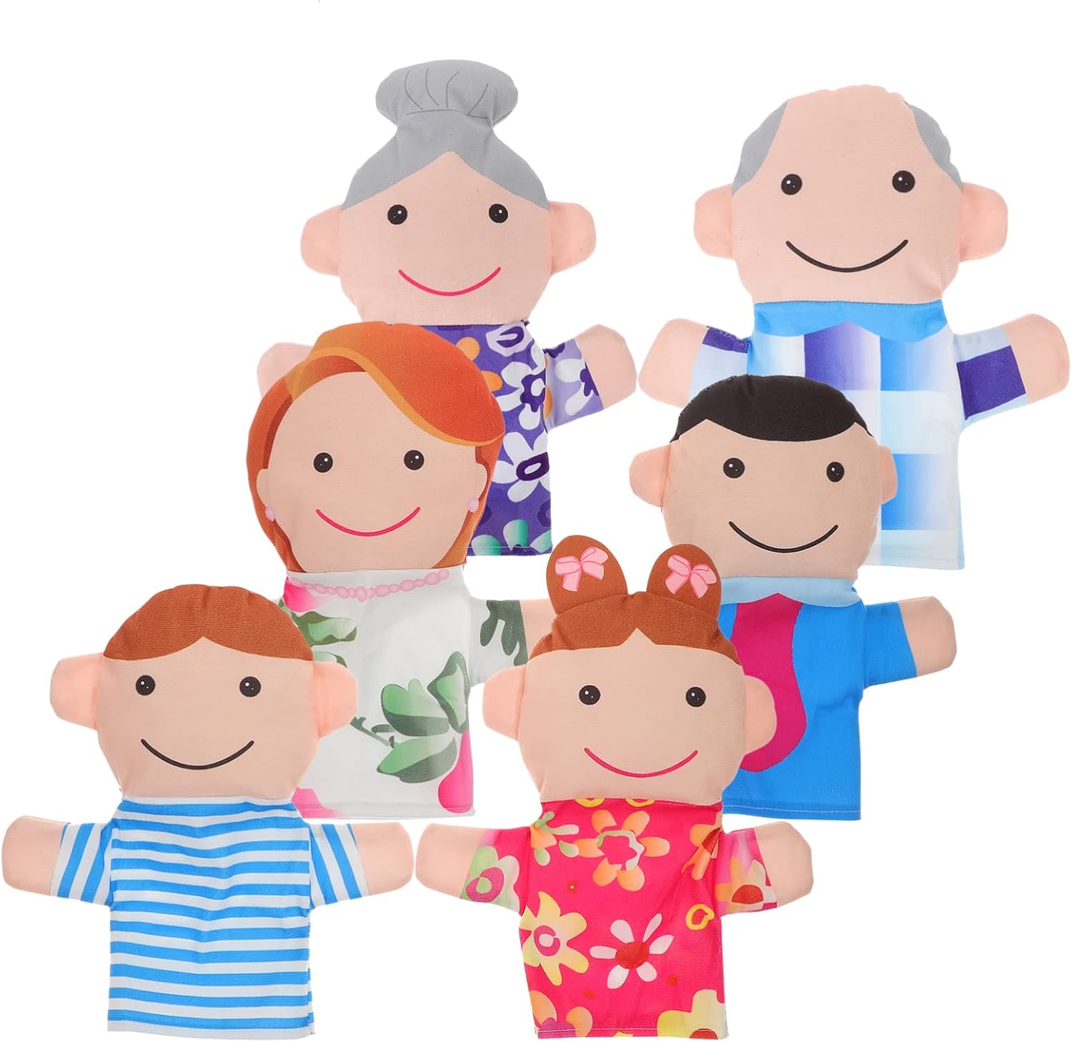 Family Hand Puppet 6pcs Hand Puppet Set Family Members Puppets Soft Plush Puppets Role-Play Toy for Kids Storytelling Imaginative Pretend Play Teaching Preschool
