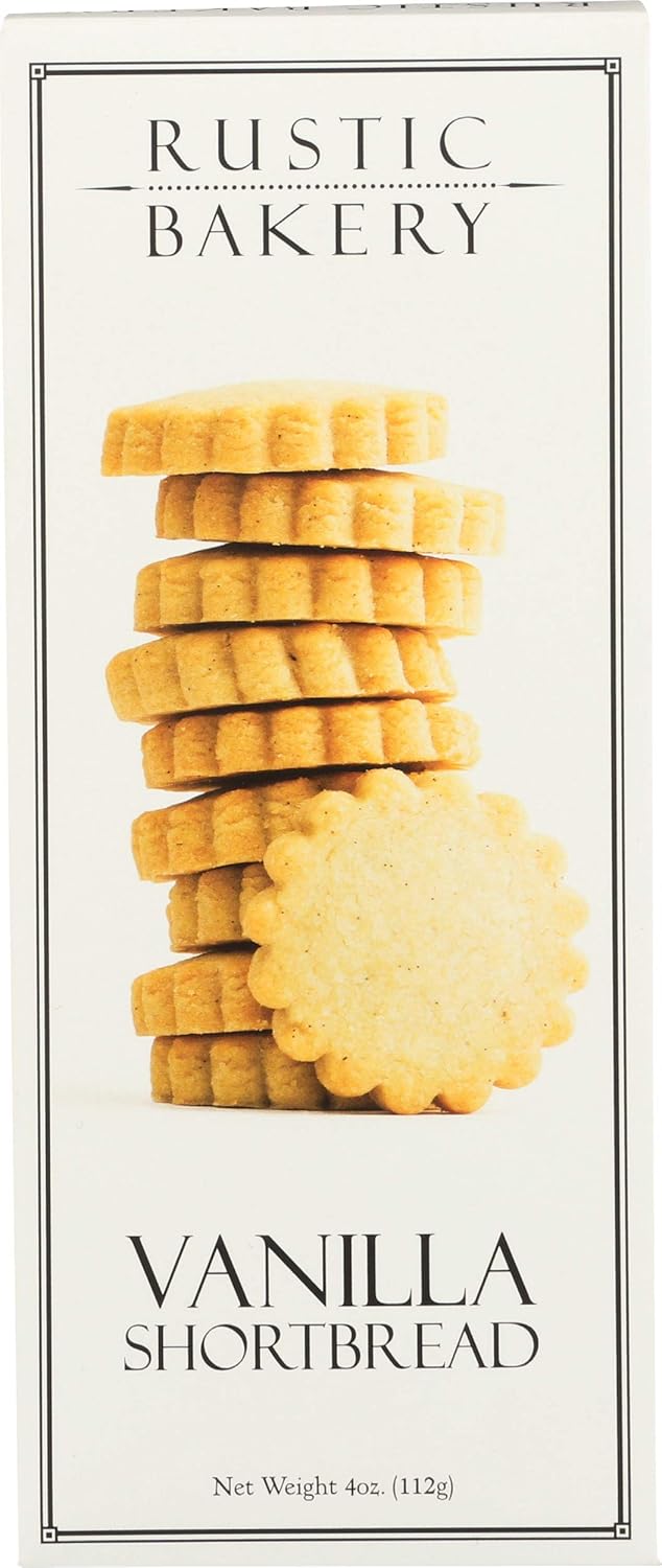 Rustic Bakery Handmade Cookies, Tahitian Vanilla Bean Shortbread, 4 oz