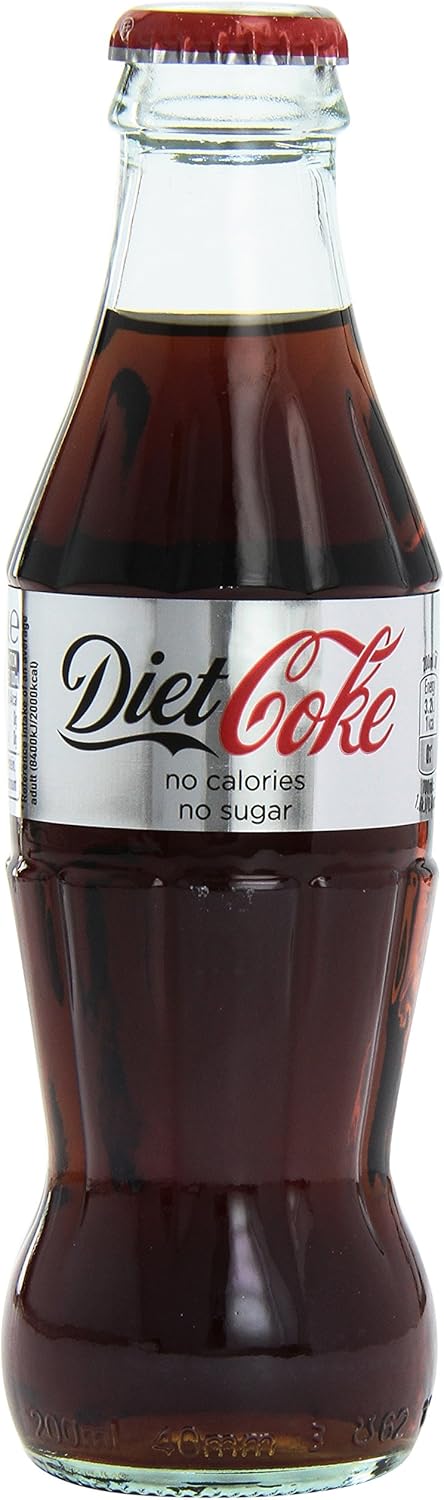 Diet Coke|Coca Cola Diet Glass Bottles, 200ml (Pack of 24)