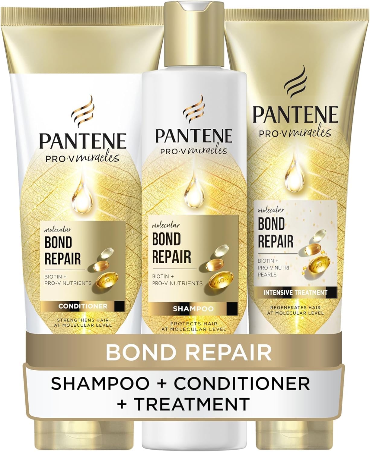 Pantene Molecular Bond Repair Shampoo, Conditioner, Treatment