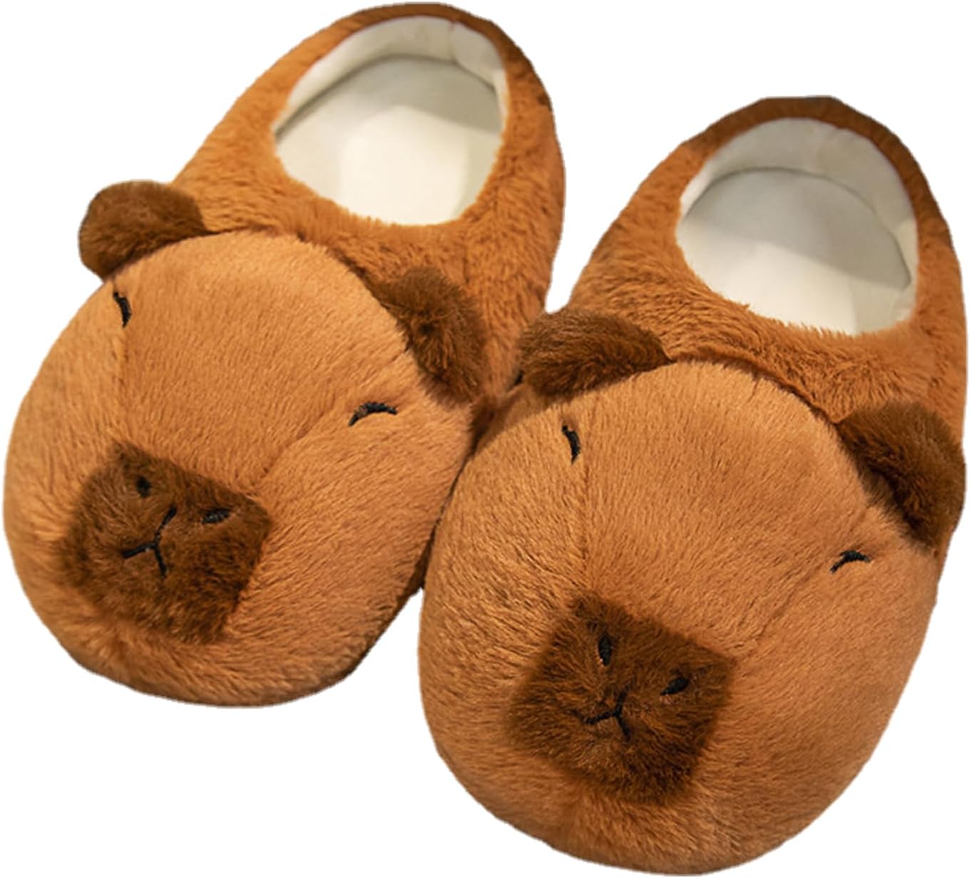 Capybara Animal Slippers - Plush Fuzzy Cute Non Slip Funny Slippers - Christmas Winter Bedroom Shoes - Gifts