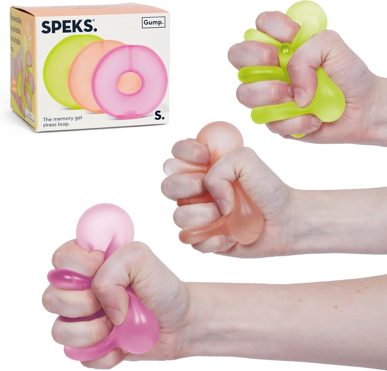 Speks Gump Loop Stress Balls | Ultra Soft Squishy Fidget Toy for Adults & Teens | Stress Relief & Desk Toy | Warm