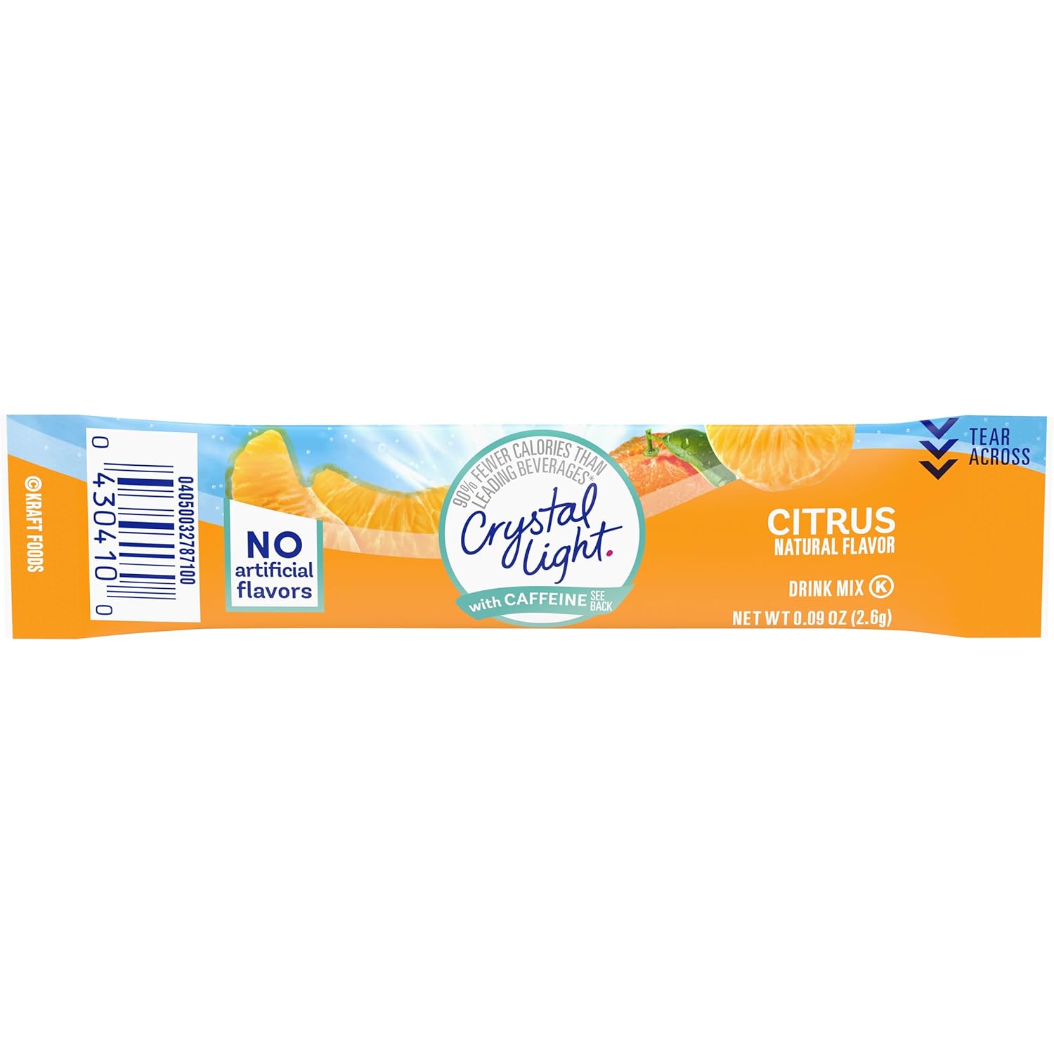 Crystal Light Citrus Naturally Flavored Powdered Drink Mix with Caffeine, 10 ct On-the-Go-Packets