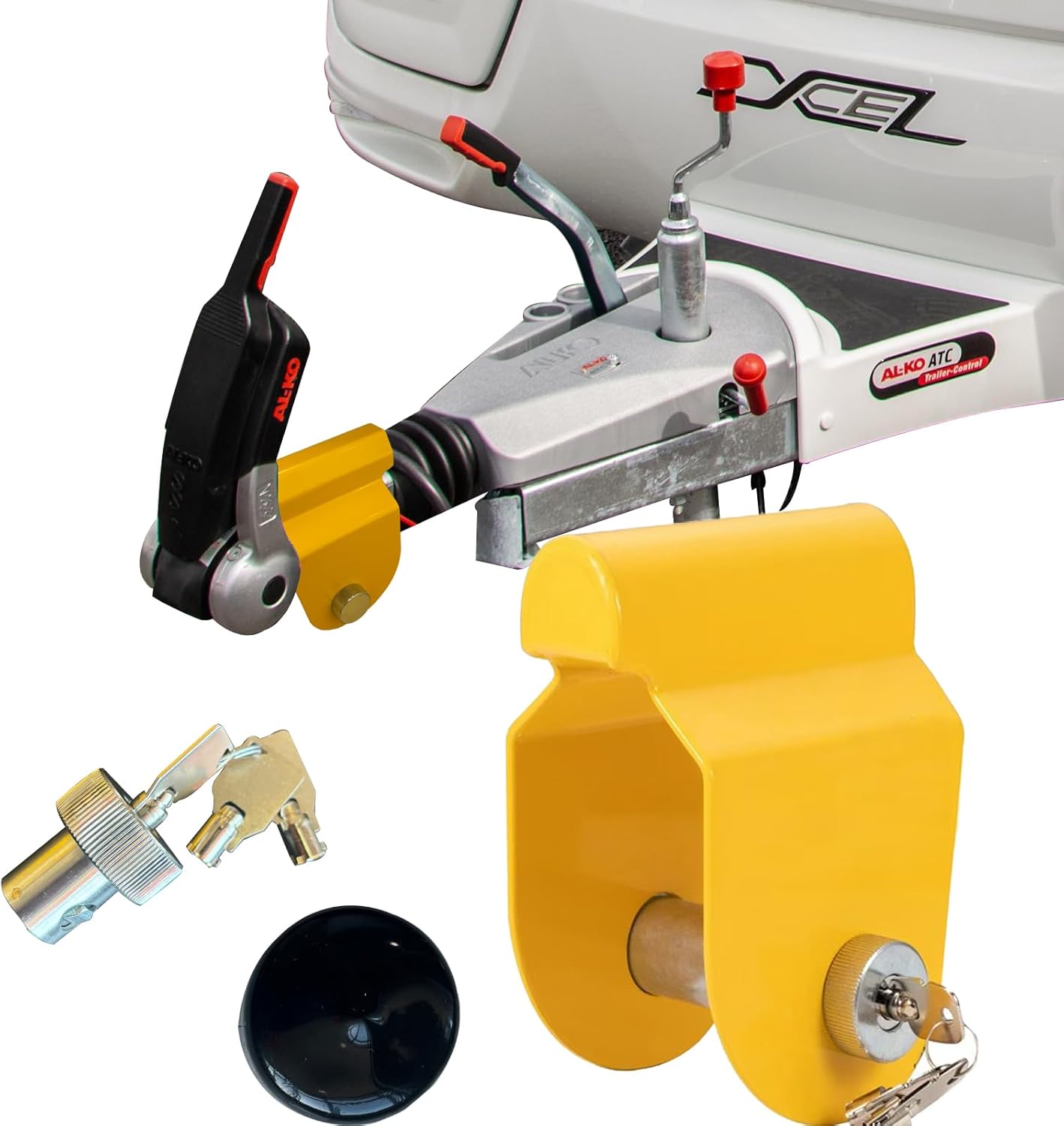 Bigingjia Heavy Duty Hitch Lock for Caravan & Trailer – Anti-Theft HitchLock Fits ALKO AK130, AK160, AKS1300, AKS2004, AKS3004