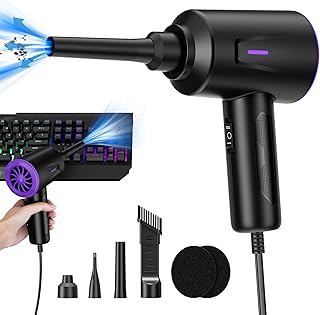 Electric Air Duster Keyboard Cleaning Energy-Efficient Environmental Alternative to Spray air can Duster Computer Cleaner Air Blower Cleaner - Multi-Use Compressed Air Duster PC Cleaner (Purple)