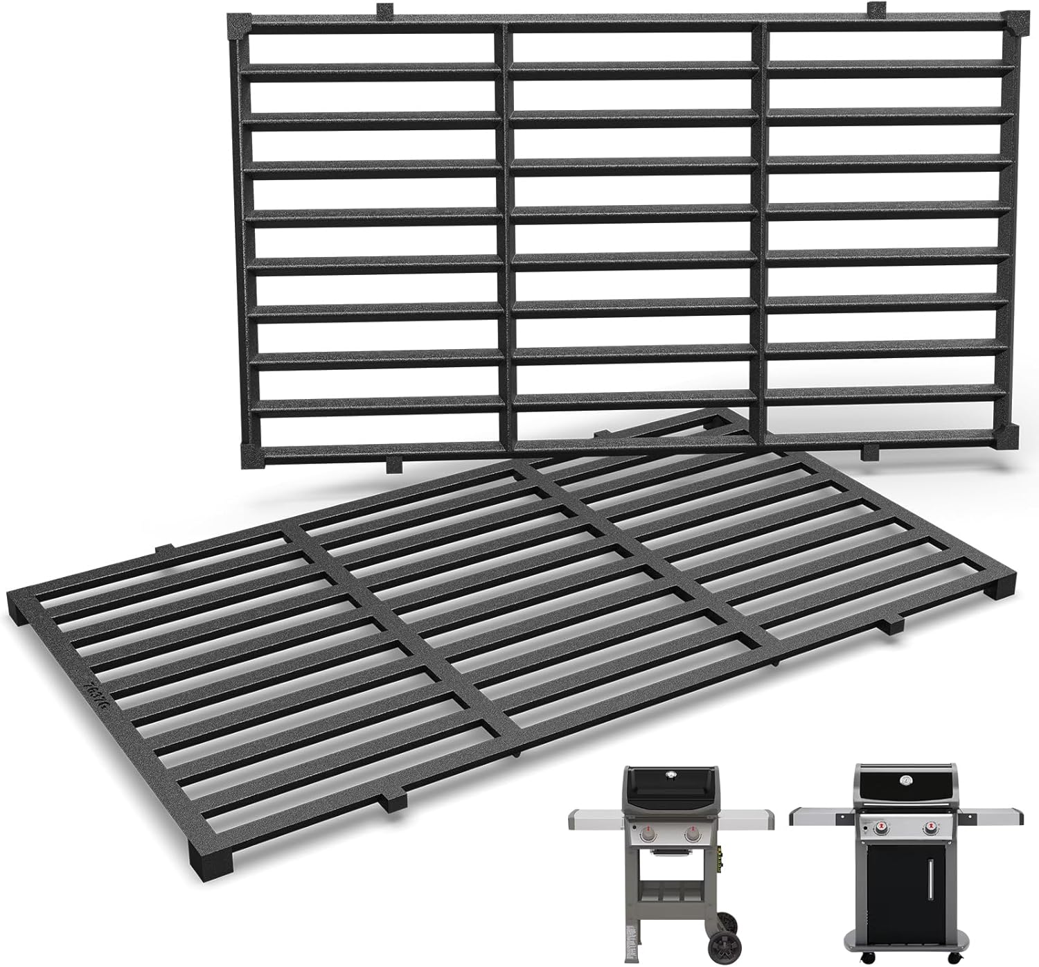 QuliMetal 7637 Grill Parts for Weber Spirit E210, 17.5" Grill Grates for Weber Spirit E210, E220, S210, S215 with Front Control, Replacement Parts for Weber Spirit 200 & GS4 Spirit II E210/E220