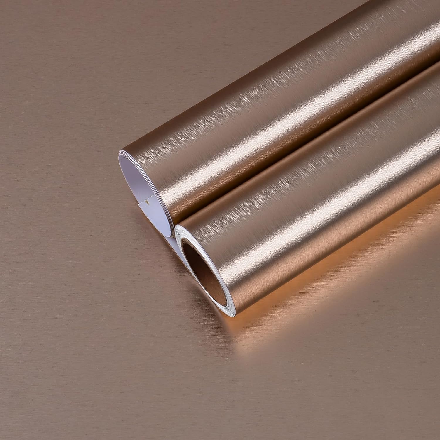 CHIHUT 17.7”x100” Rose Gold Brushed Stainless Steel Contact Paper for Appliances Refrigerator Countertops Waterproof Peel and Stick Self Adhesive Heat Resistant Metallic Wallpaper for Kitchen