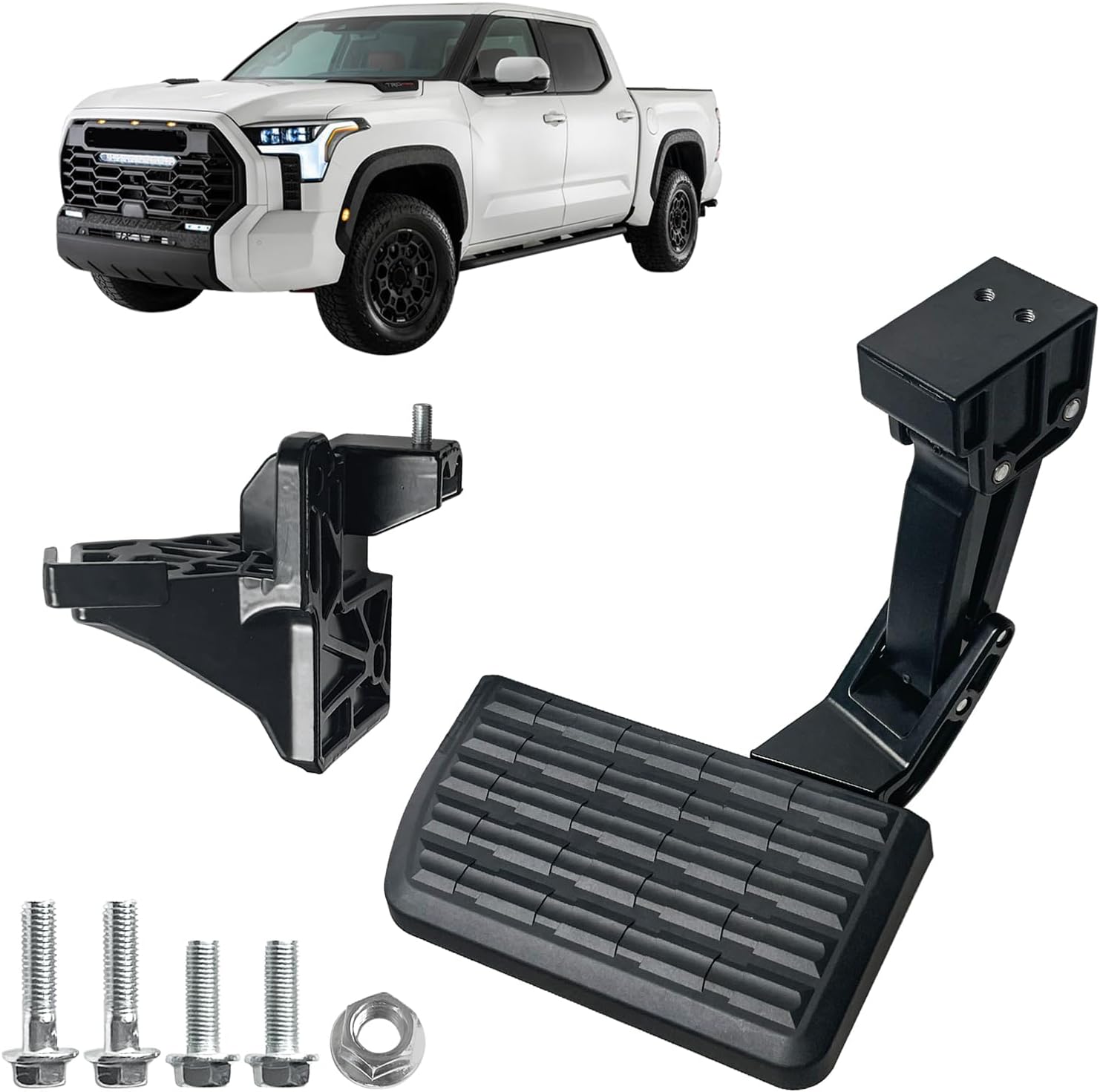 Bed Step Tailgate Step Compatible with Toyota Tundra 2022 2023 2024 Folding Truck Step, Retractable Truck Step Replace PTS30-34000 Rear Bumper Tailgate Step