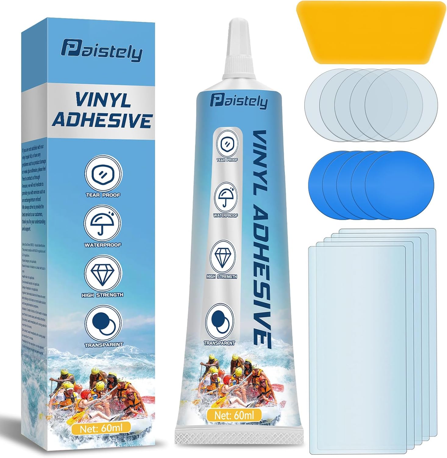 Paddling Pool Repair Kit Waterproof, Hot Tub Puncture Repair Kit, Liquid PVC for Inflatable Kayak, Air Bed, Bouncy Castle, Bounce House, Hot Tub (60ml)