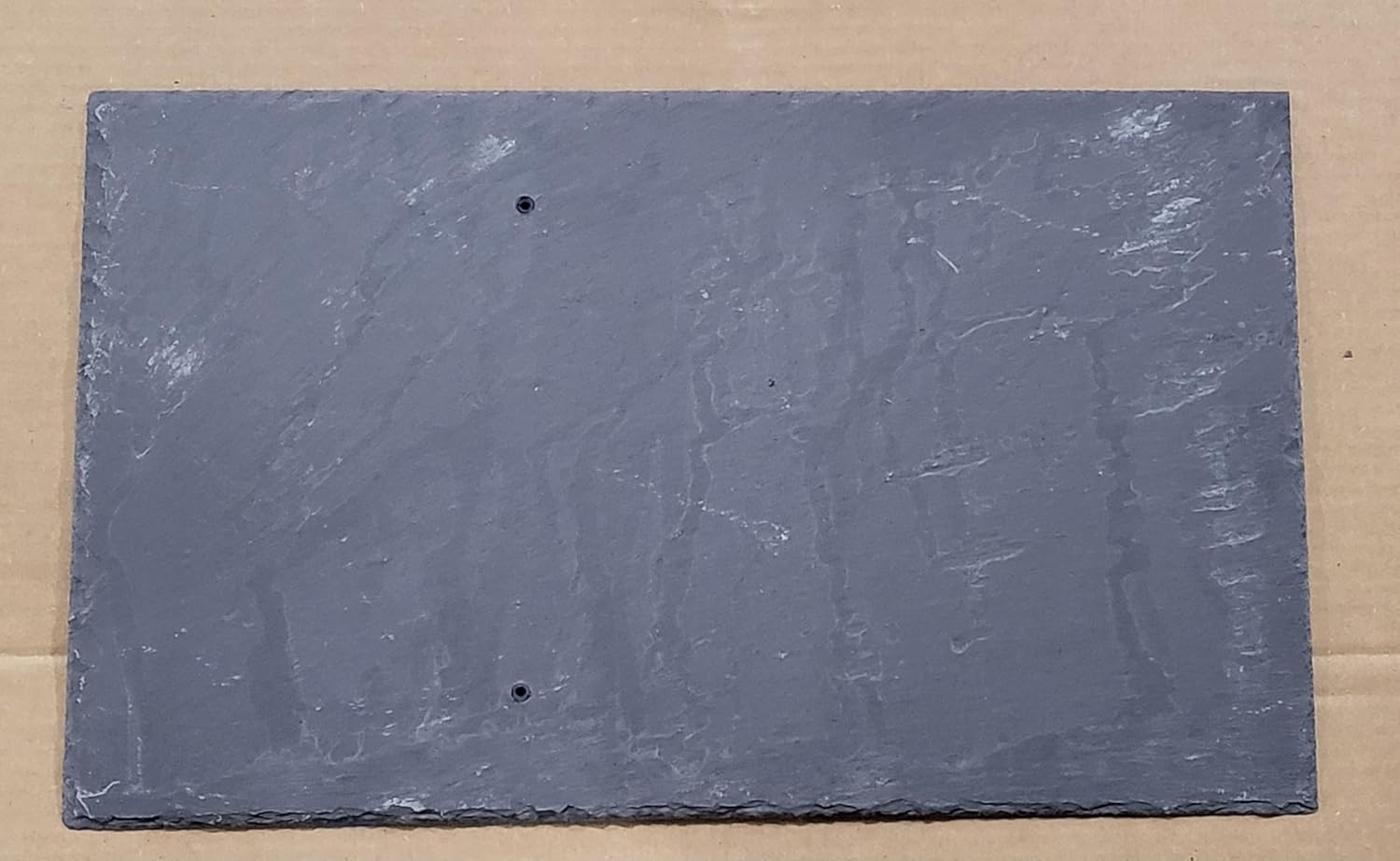 Natural Stone Slate Tile, Dark Gray, 20" x 12" with Pre-Drilled Mounting Holes for Roofing Pack of 2