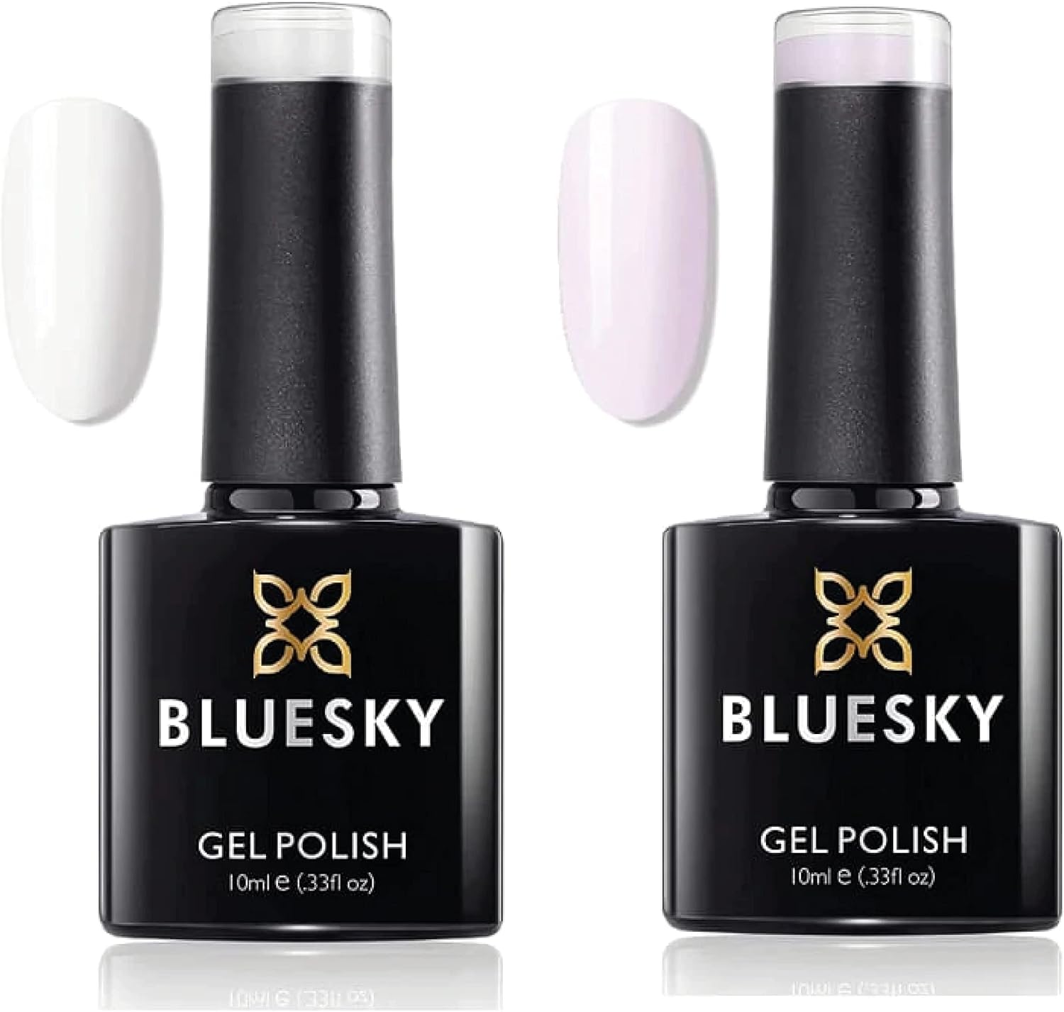 Bluesky Gel Nail Polishes, French Manicure Set, Studio White 80526 and Clear Pink 80523, Long Lasting, Chip Resistant, 2 x 10 ml (Requires Curing Under UV LED Lamp)