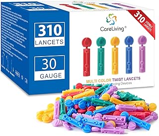 Lancets for Diabetes Testing - 30 Gauge Diabetic Lancets for Blood Testing and Glucose Testing - Fits Most Lancing Devices - 310 Count (Colourful)