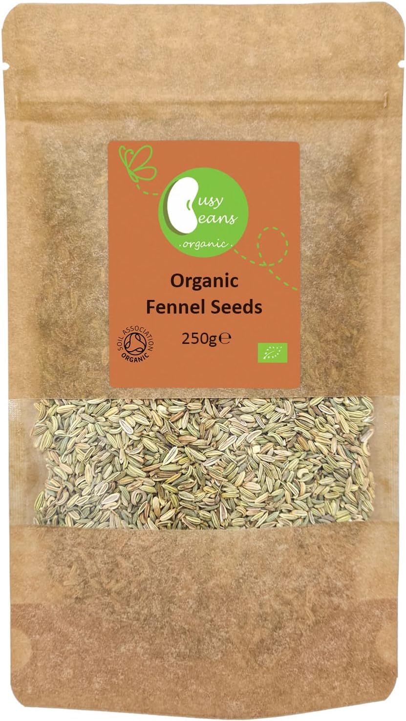 Organic Fennel Seeds - Certified Organic - by Busy Beans Organic (250g)