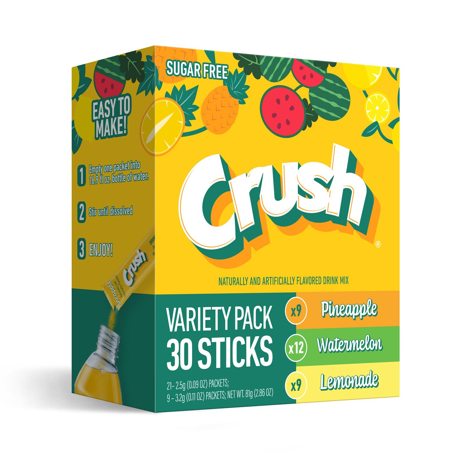 Crush 30 Count Variety Pack (Pineapple, Watermelon, Lemonade)
