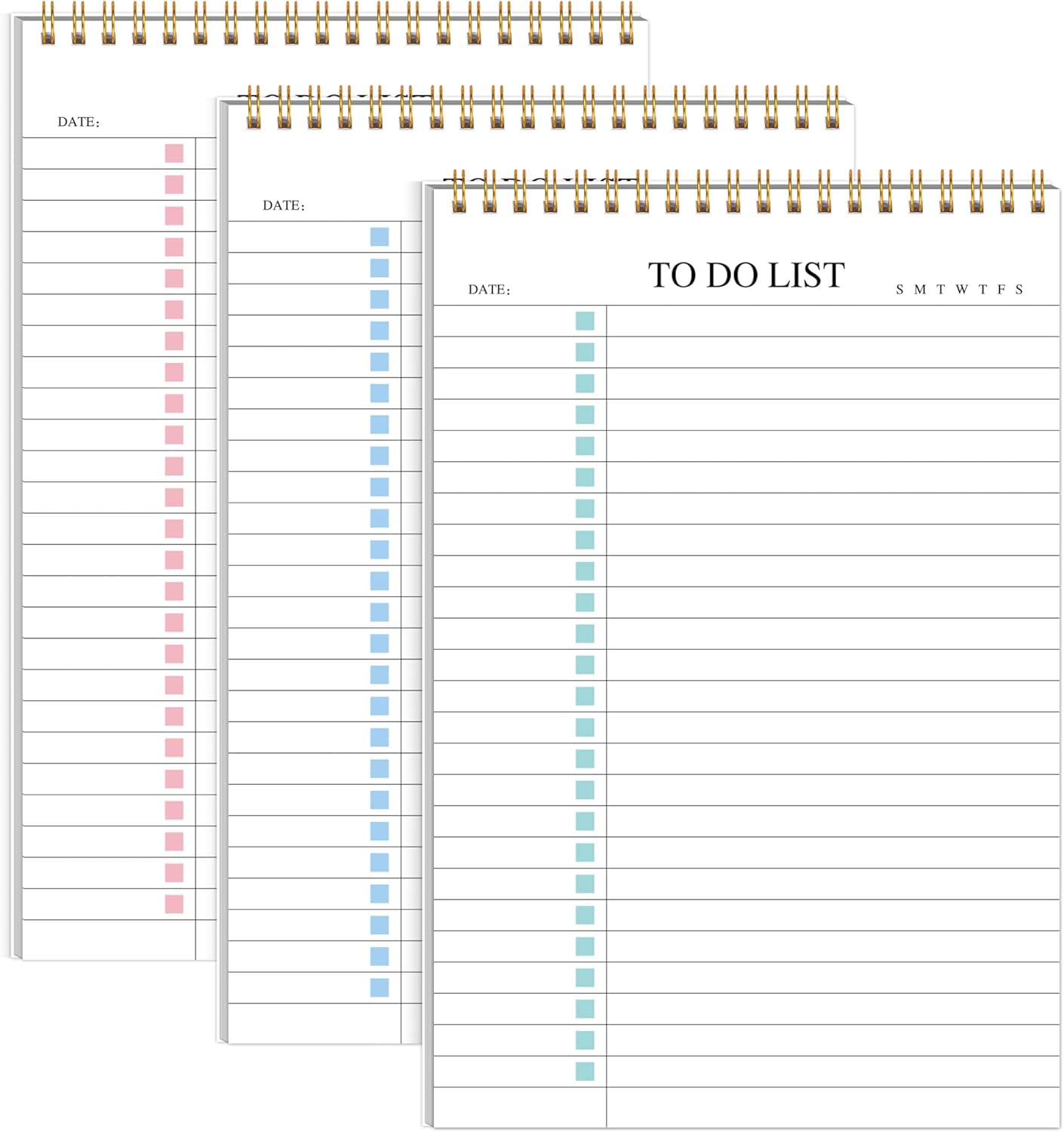 To Do List Notepad 3pcs/set - Daily Planner Notepad Undated 52 Sheets Tear Off, 5.5" x 8.3" Planning Pad Checklist Productivity Note Pad for Work and Personal Organized