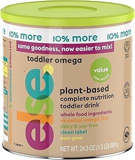 Else Nutrition Toddler Formula Value 12-36 Months w/ Omega 3&6 for Brain Development - Lactose Free, Dairy Free Toddler Nutrition Drink - Plant Based Toddler Protein Powder w/ 20+ Vitamins (22oz, 1-Pack)