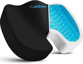 Office Chair Seat Cushion, Cooling Gel Enhanced Memory Foam Chair Cushions for Long Sitting - Back, Sciatica, Coccyx, Tailbone Pain Relief Pillow - for Office Chair, Gaming Chair, Car Seat