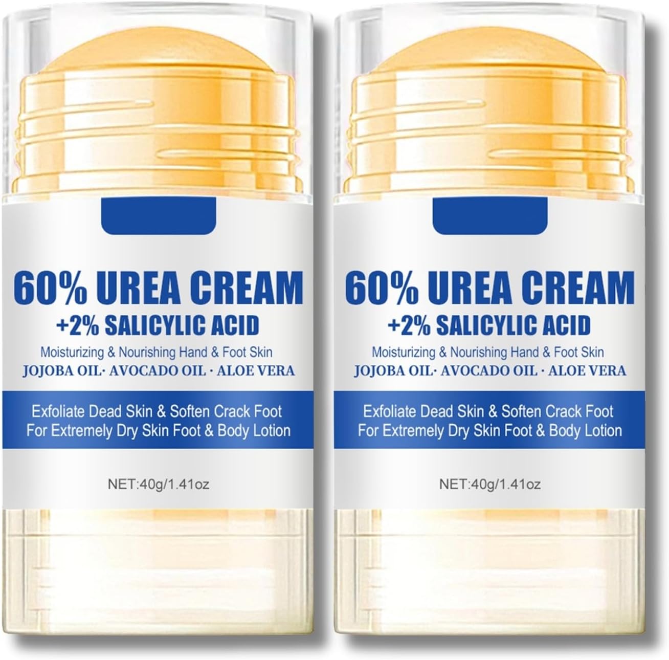 Urea Cream 60 Percent for Feet - Urea Foot Cream - Foot Cream for Cracked Heels and Dry Skin - Cracked Heel Repair Cream - Skin Care Hands & Feet - Foot Moisturiser - 2PCS