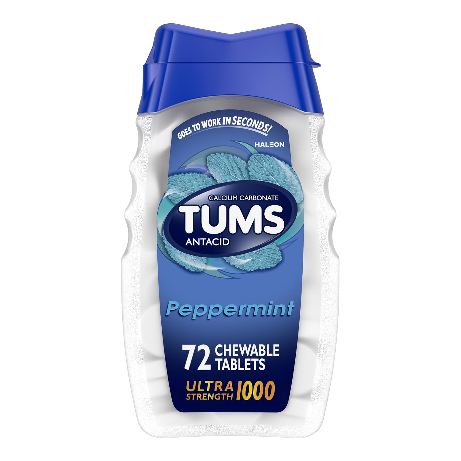 Tums Antacid, Ultra Strength 1000, Peppermint, 72 Chewable Tablets | Ultra Strength Formula, Neutralizes Acid Instantly for Indigestion and Upset Stomach, Multi-Symptom Relief, Gluten Free