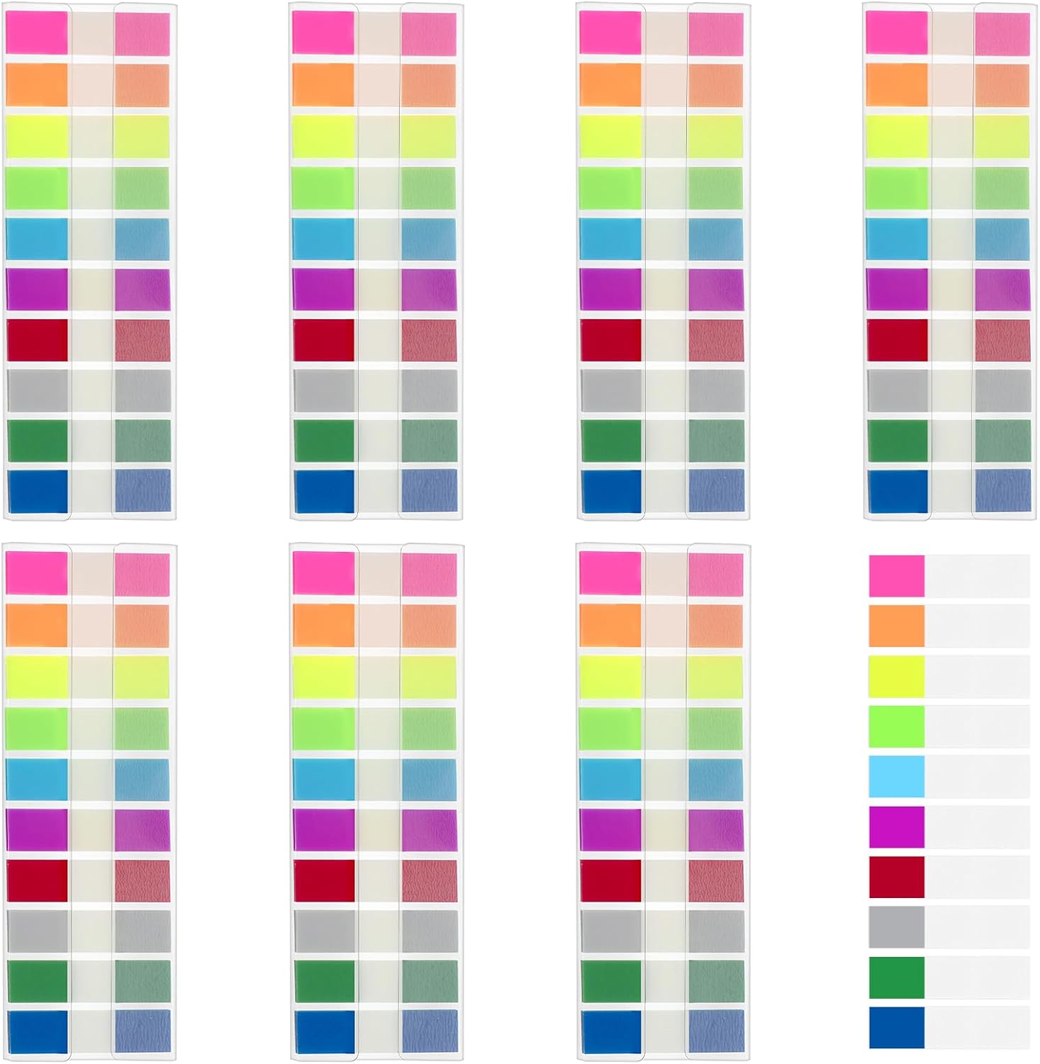 Book Tabs Pastel 1400 PCS Sticky Tabs,Transparent 7 Pads Annotation Post Note Book Flags Page Markers Index Tabs 2024 Planner Relocatable Clear Sticky Tabs for Office School Supplies