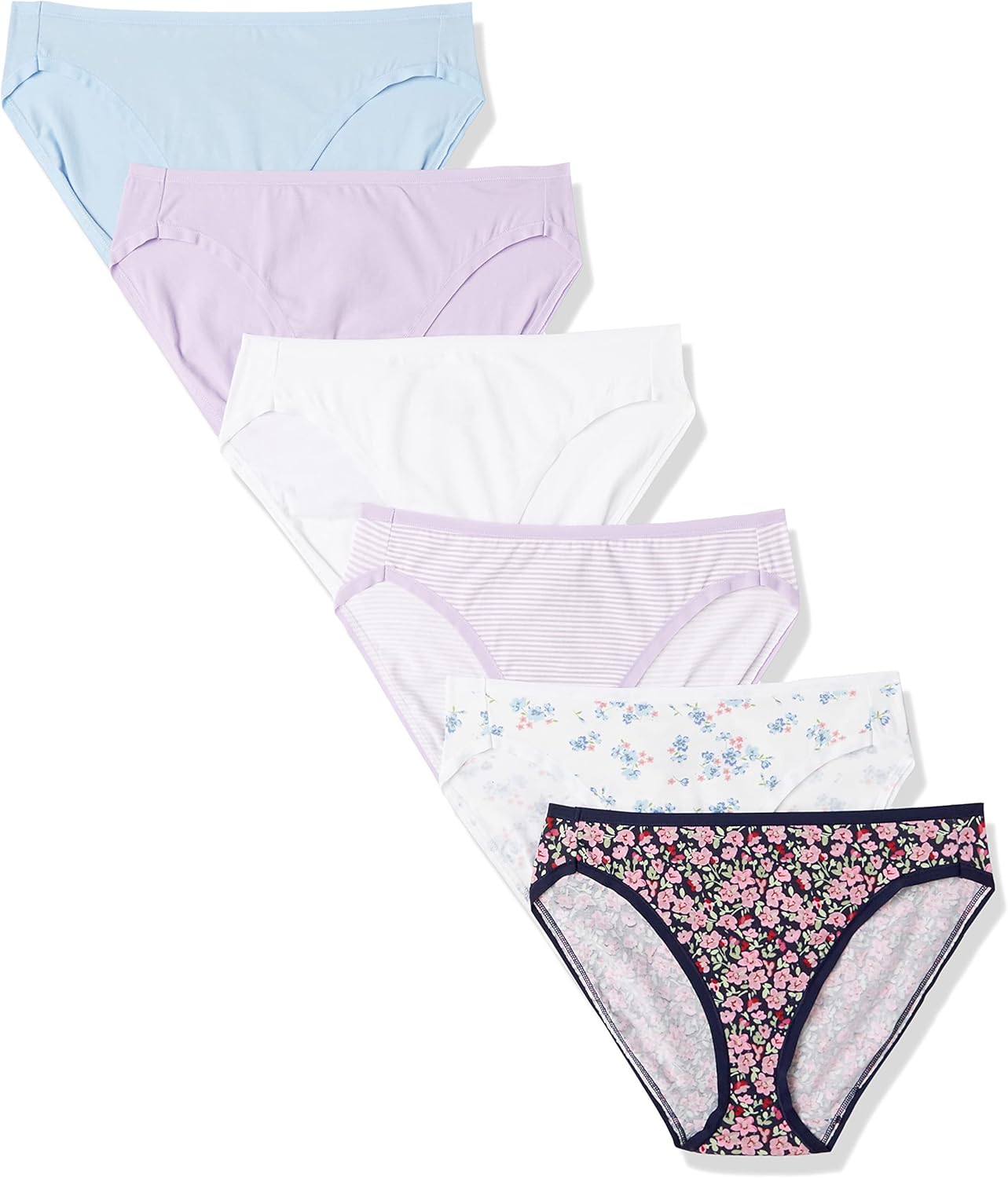 Amazon Essentials Women's Cotton High Leg Brief Underwear (Available in Plus Size), Multipacks