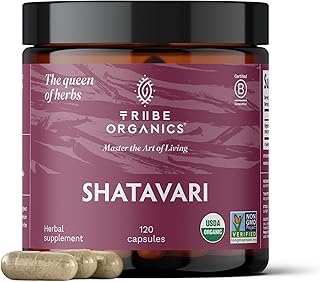 TRIBE ORGANICS Organic Shatavari Herbal Supplement - Hormonal Balance | Women’s Reproductive Health | Lactation | Immune & Inflammatory Support - Non-GMO USDA Organic 120 Vegan Capsules