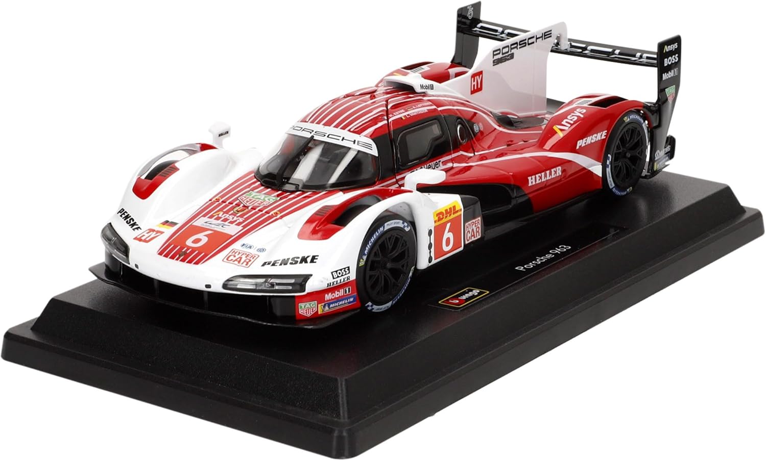 Bburago 1:24 PENSKE PORSCHE 963#6 Super Car - 1:24 Scale - Incredibly Detailed Die-Cast Replica Collectible Race Car Model, Multiple Colours