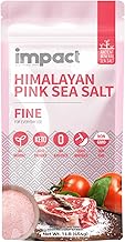 Impact Himalayan Pink Sea Salt Fine 1lb Pouch - No Additives, Rich in Trace Minerals, Non-GMO, Gluten-Free. Ideal for Keto, Fasting & Everyday Cooking. Pure Himalayan Source- Ancient Mineral Sea Salt