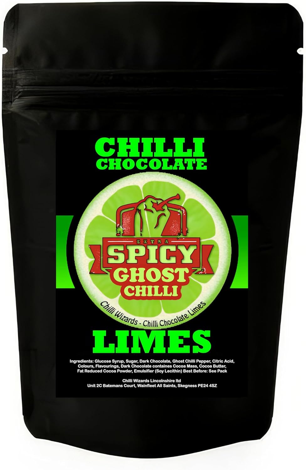 Ghost Pepper Chilli Chocolate Limes 100g Bag Sweets