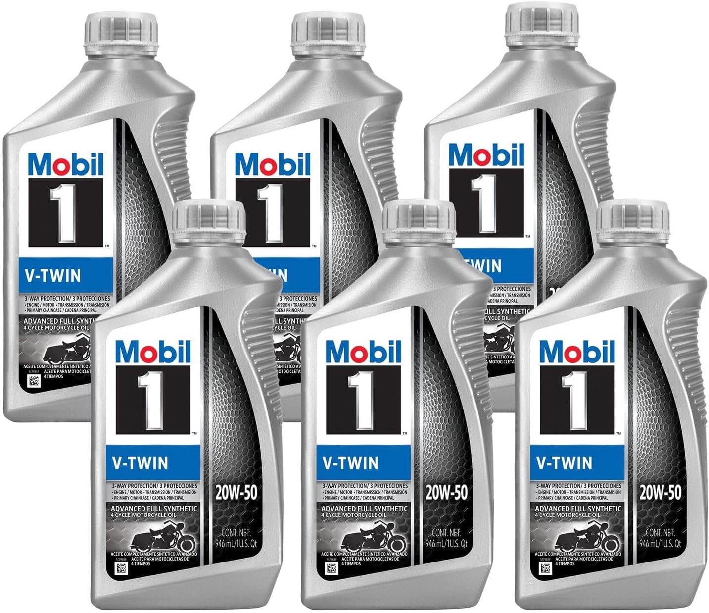Mobil 1 V-Twin 20 W50 112630 Pack of 6 Quarts
