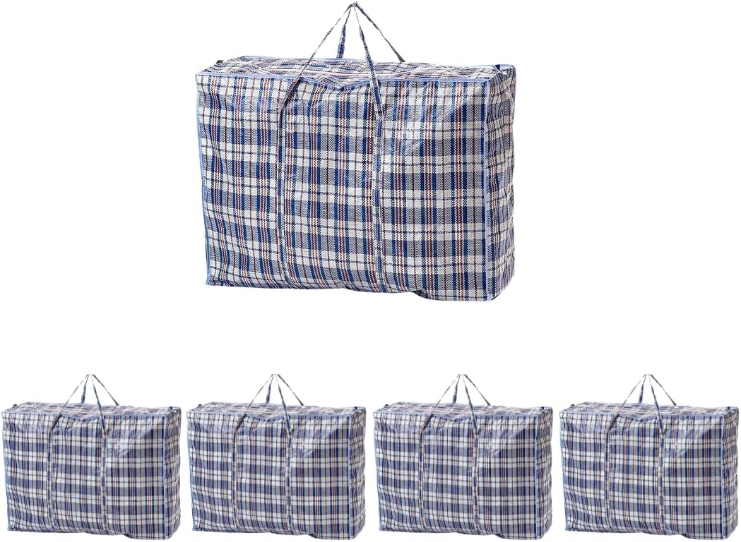 5 PACK VIROSA Extra VALUE Large Strong and Durable Laundry Bags | Ideal for Laundry/Moving House/Shopping/Storage | Reusable Jumbo Storage Zip Bags