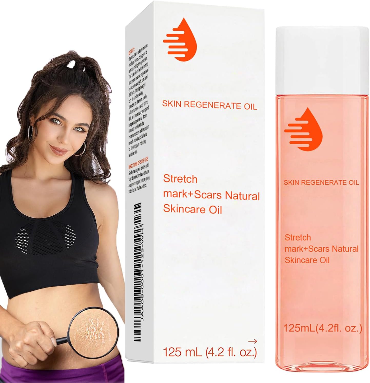 Stretch-Mark, Scar Treatment Oil, 125ml Collagen Boosting Firming & & Uneven Skin Tone, Remove Stretch Marks for All the Body