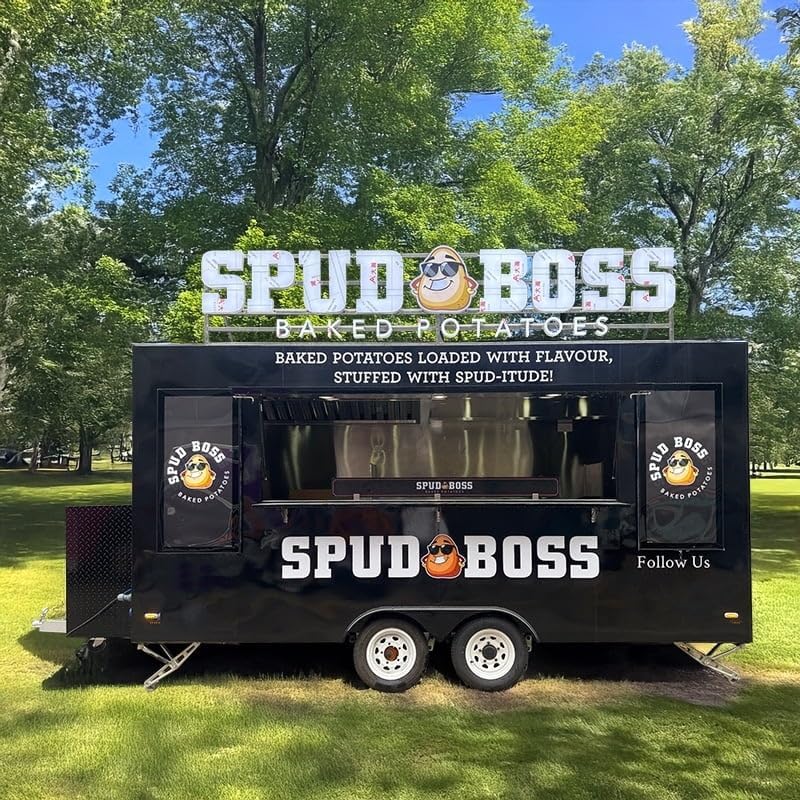 Mobile Food Truck with Fully Equipped Food Truck Trailer for Sale, Mobile Kitchen for Business, Customized Concession Food Trailer Ice Cream Hot Dog Cart for Street Vending