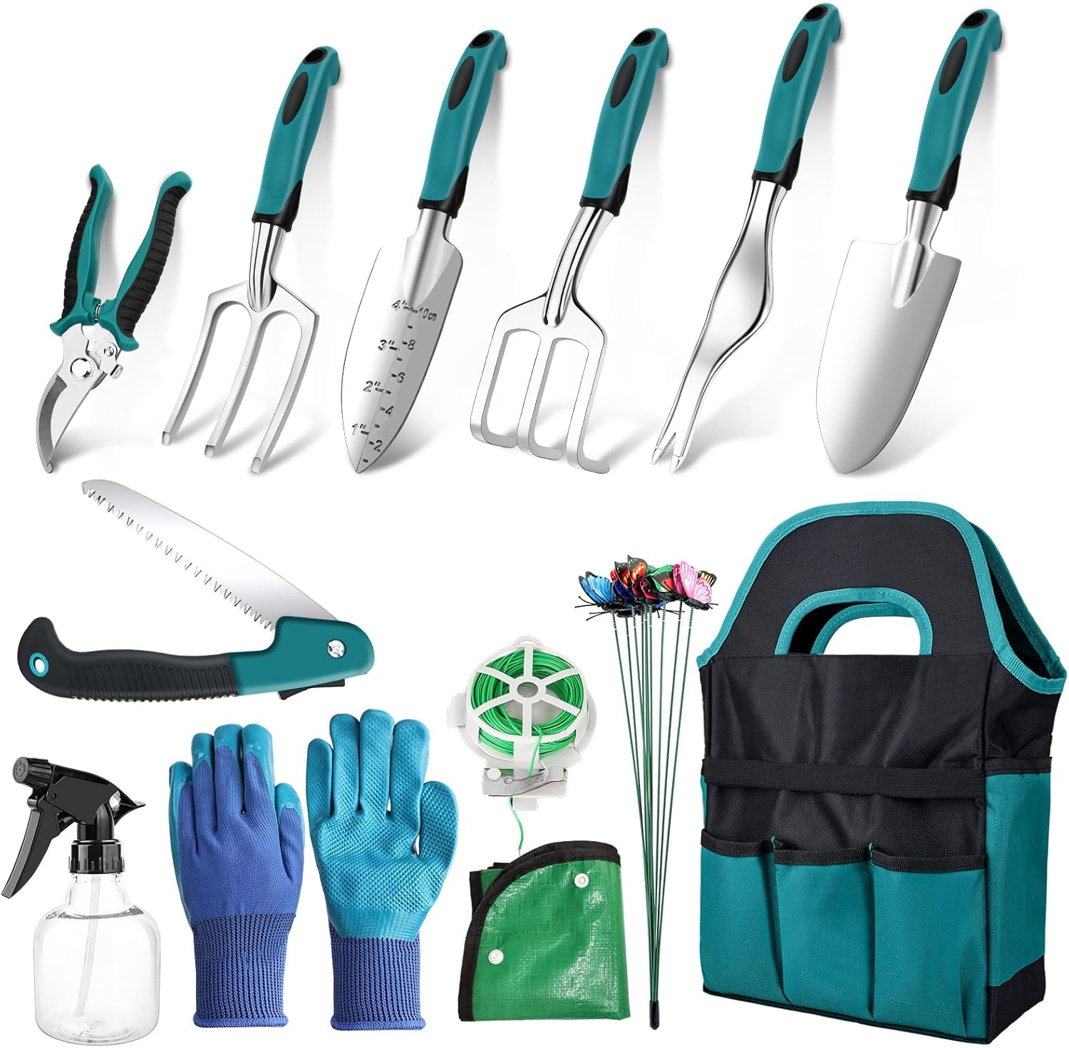 Garden Tools Set, 22 Pieces Gardening Tools, Heavy Duty Garden Tools Set with Storage Bag, Gardening Gifts Kit for Women & Men