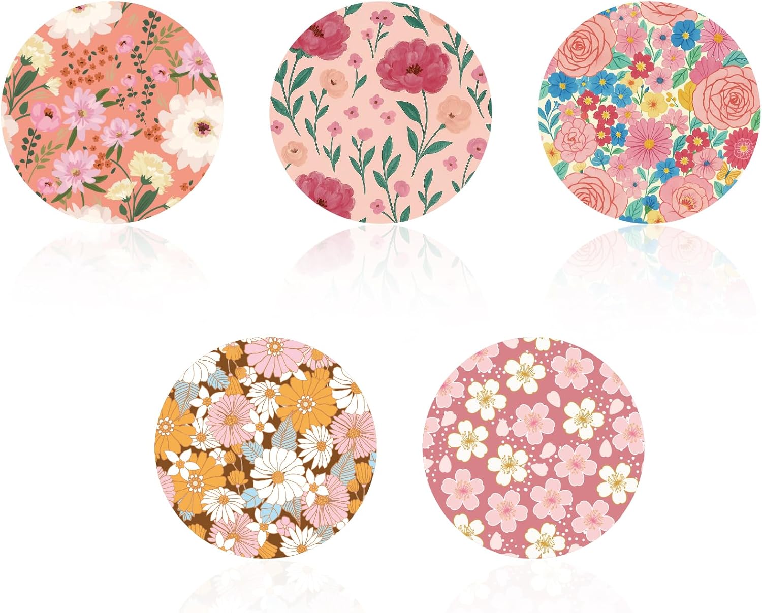 Tinoaly 25pcs Adhesive Patches for Libre 2 & 3, 5 Styles Round Sensor Covers Breathable Waterproof Sweat-Proof Sensor Stickers Adhesive CGM Patches