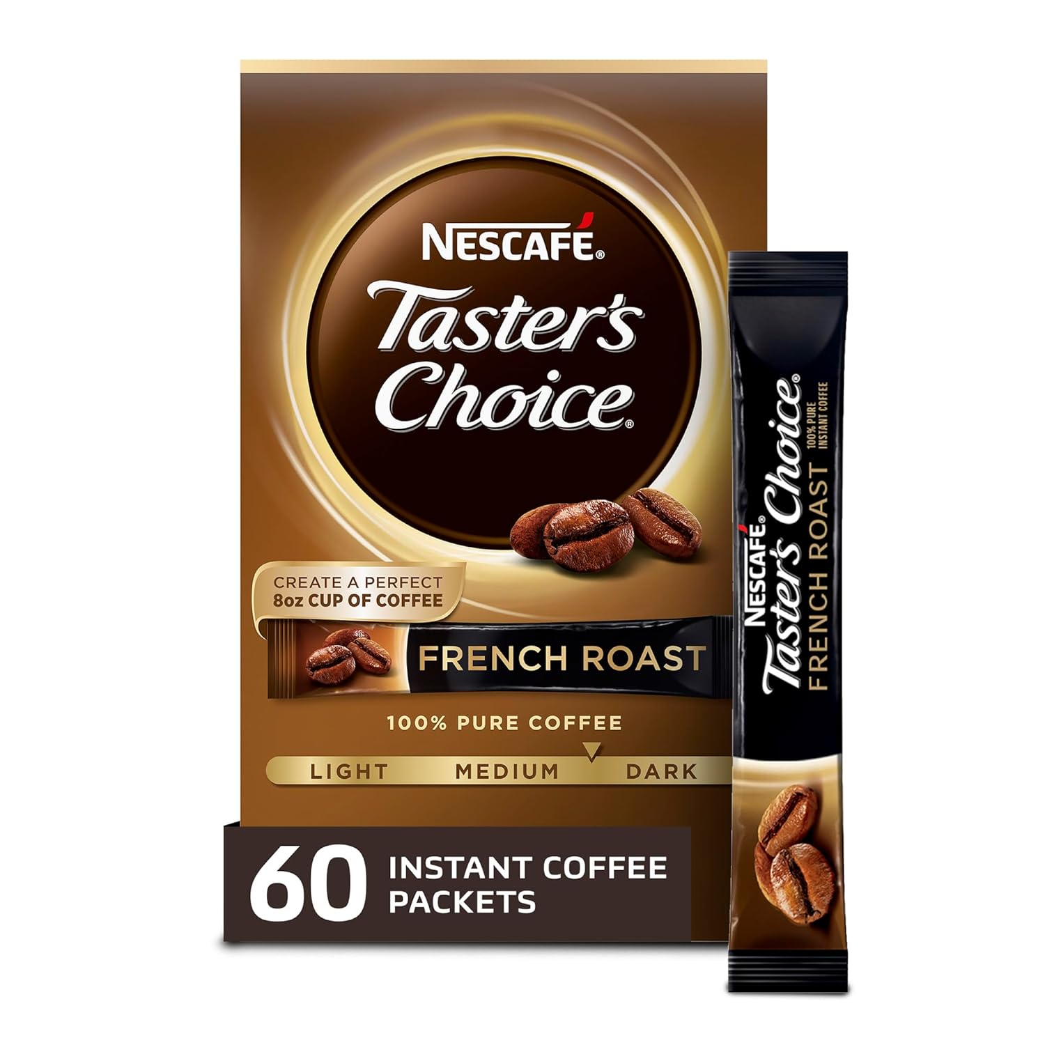 Nescafe Taster's Choice Instant Coffee, French Roast 5 Count (Pack of 12)
