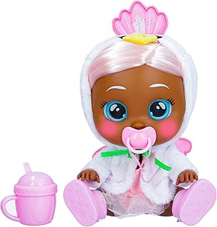Cry Babies Kiss Me Daphne - 12" Baby Doll | Deluxe Blushing Cheeks Feature | Shimmery Changeable Outfit with Bonus Baby Bottle, for Girls and Kids 18M and up