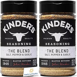 Kinders The Blend Seasoning is gluten free, non-GMO, and no added MSG Kinder's The Blend Seasoning Salt, Pepper and Garlic (10.5 oz.) Bundled with BETRULIGHT Fridge Decal – 2 Pack (The Blend)