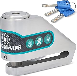 Magmaus® MBL01 [Never-Rust] Disc Brake Lock - [High Security] [304 Stainless Steel] - Weatherproof - Reminder Cable - Suitable for Motorcycles, Mopeds, Bikes