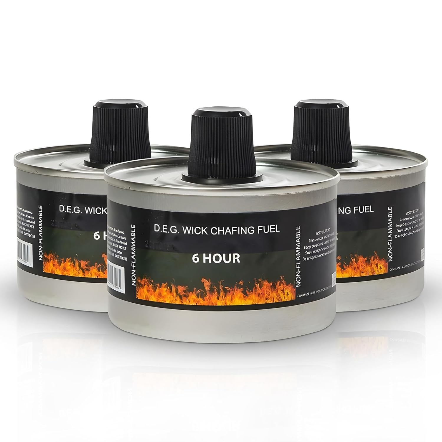 We Can Source It Ltd - Set of 12 Chafing Fuel Cans - 6 Hour Burn, Non-Flammable Liquid Wick Fuel - Safe, Re-Lightable, Cool-Touch Cans for Bain Maries, Chafing Dishes, Buffets & Catering Events