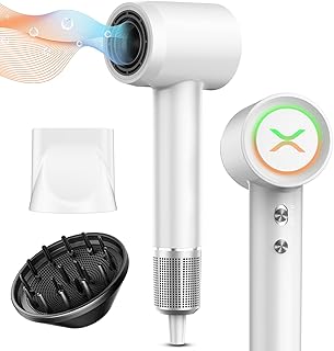 Hair Dryer, Reteven High Speed Ionic Hair Dryer with Diffuser, 150000 RPM Brushless Motor Blow Dryer for Curly Straightener Hair, Thermo-Control Hairdryer for Women Home