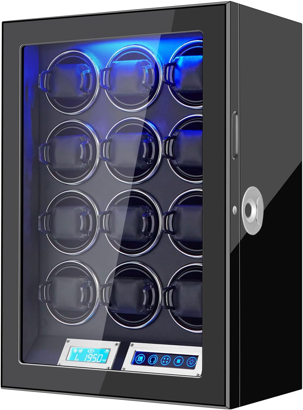 Watch Winders for 6/9/12 Slots Automatic Watches,Ultra-Quiet Japanese Motors, Built-in LED Illumination,LCD Display,Touchscreen Control